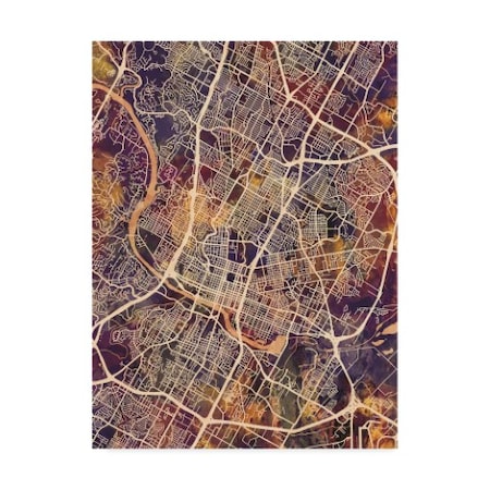 Michael Tompsett 'Austin Texas City Map Ii' Canvas Art,24x32